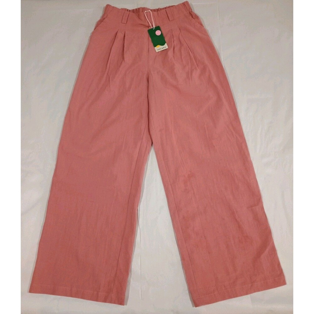NWT Halara Flex™ High Waisted Pocket Wide Leg Waffle Work Pants M Rose Tan